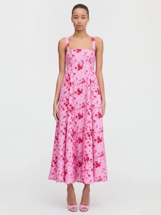 Hill House Dresses & Skirts - Hill House Pink Maxi Dress with Red Floral Print